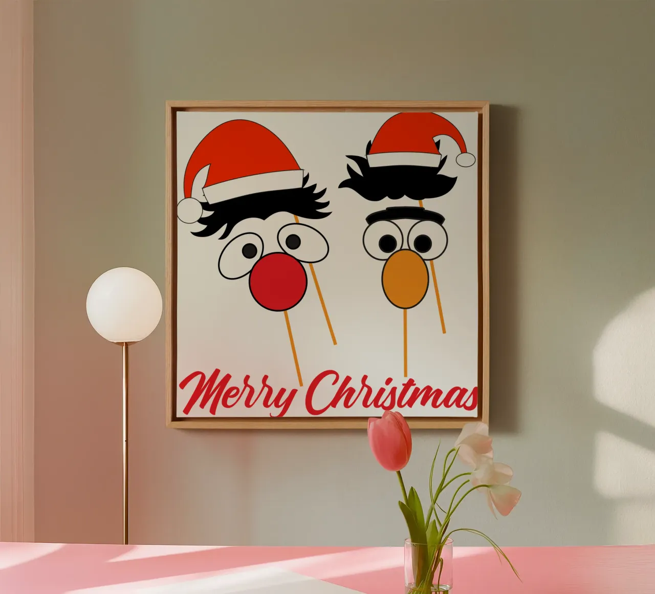Vrolijk Kerstmis Grappig Kunstontwerp canvas met Baklijst van vickeyroads