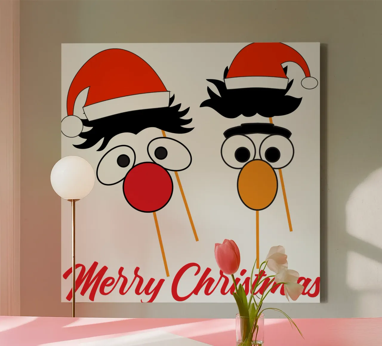 Vrolijk Kerstmis Grappig Kunstontwerp canvas met Baklijst van vickeyroads