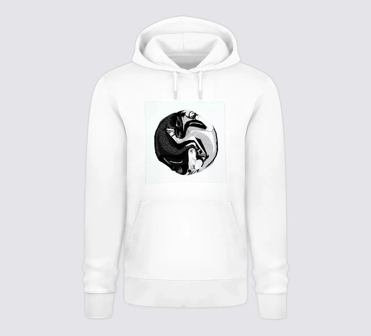 Ying Yang Horses felpa con cappuccio da Birgit Palma