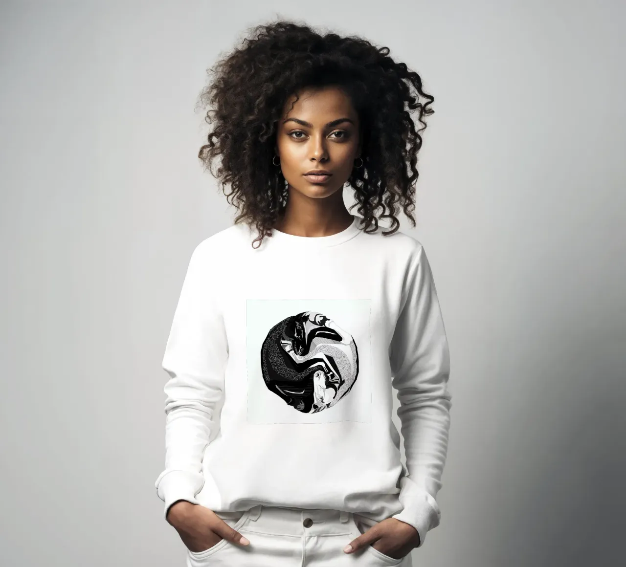Ying Yang Horses felpa da Birgit Palma