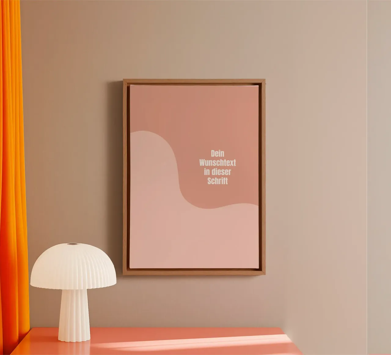 Wunschtext warm retro curve tela con Cornice a cassetta da BAINAI KIDS