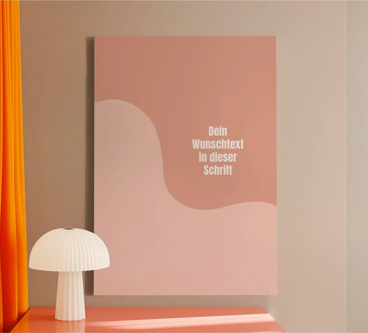 Wunschtext warm retro curve tela con Cornice a cassetta da BAINAI KIDS