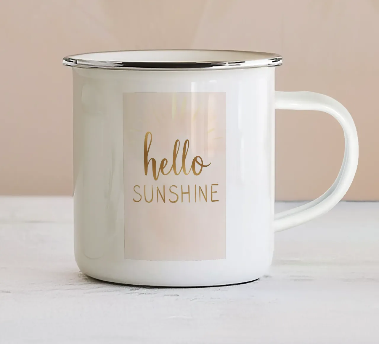 Ciao Sunshine Gold tazza in smalto da Carinaprint