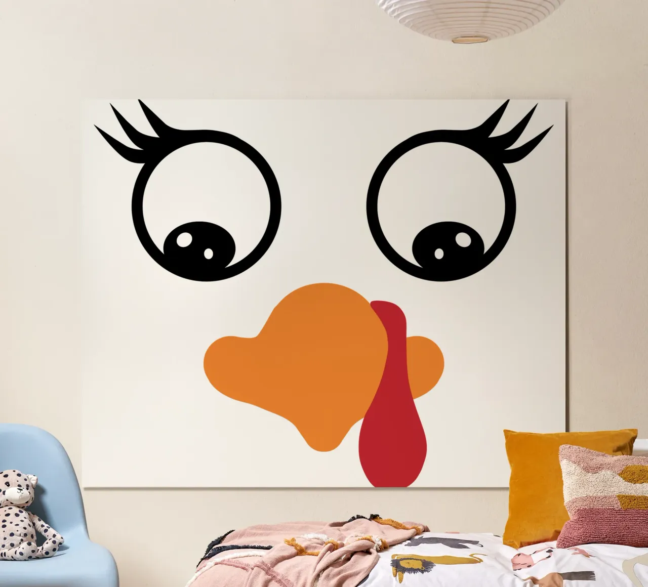 Tacchino Faccia Divertente Design poster con telaio in alluminio da vickeyroads