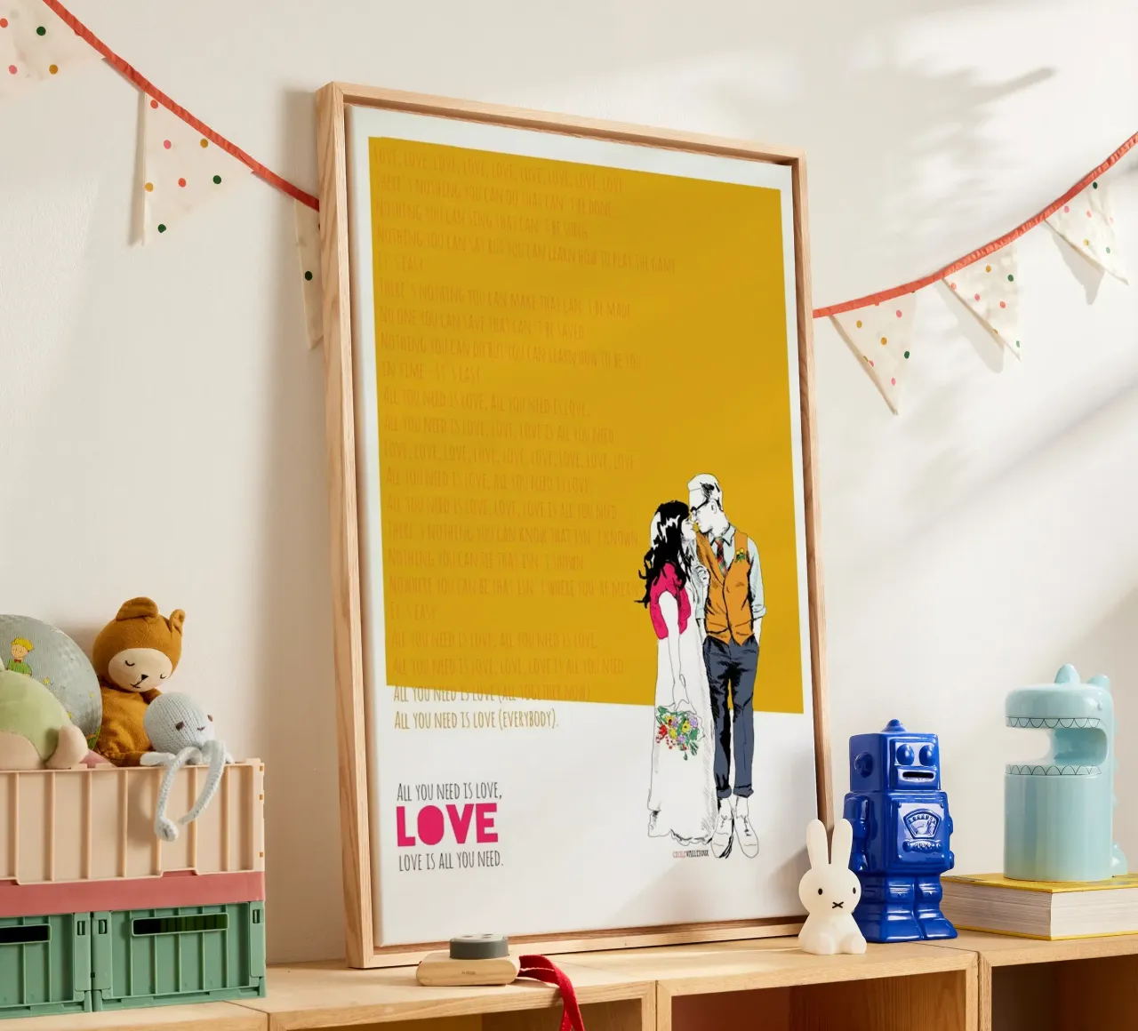 All You Need tela con Cornice a cassetta da La Belette Rose