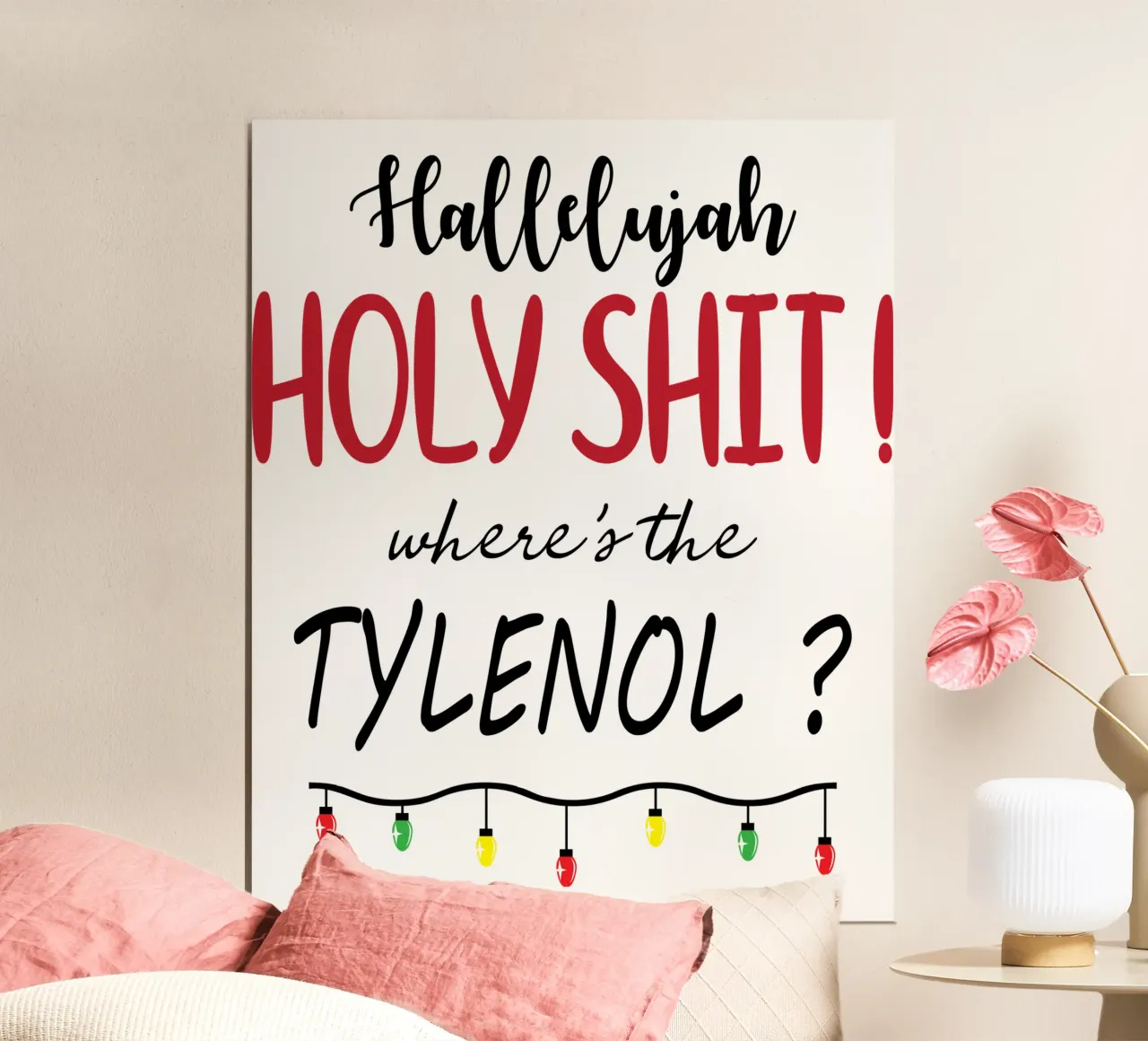 Alleluia, Santa Merda! Dov'è il Tylenol? poster con telaio in legno da vickeyroads