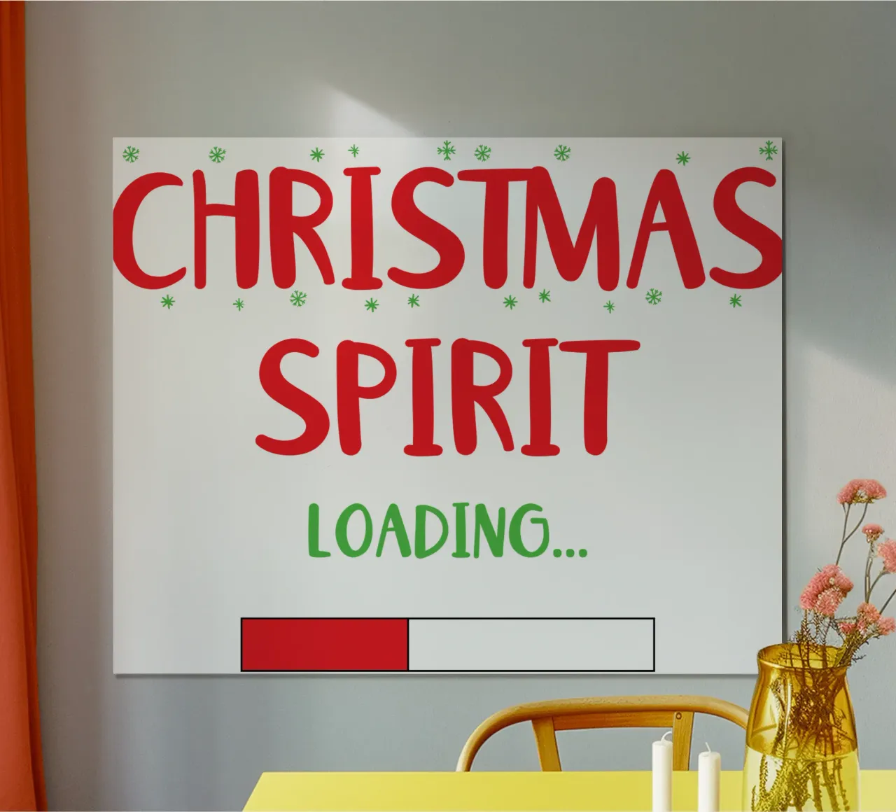 Spirito di Natale poster con telaio in legno da vickeyroads