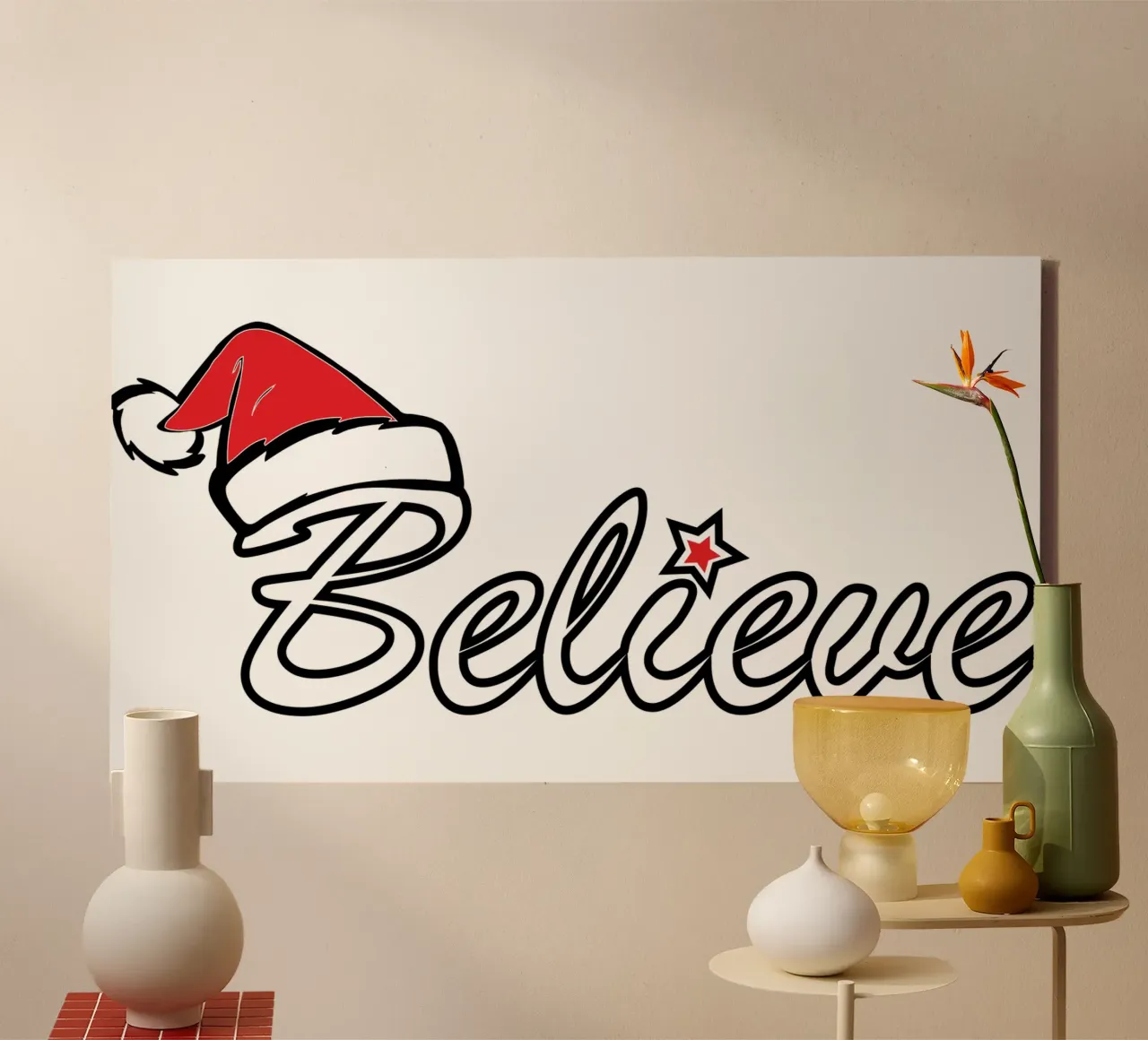 Credere a Babbo Natale tela con Cornice a cassetta da vickeyroads