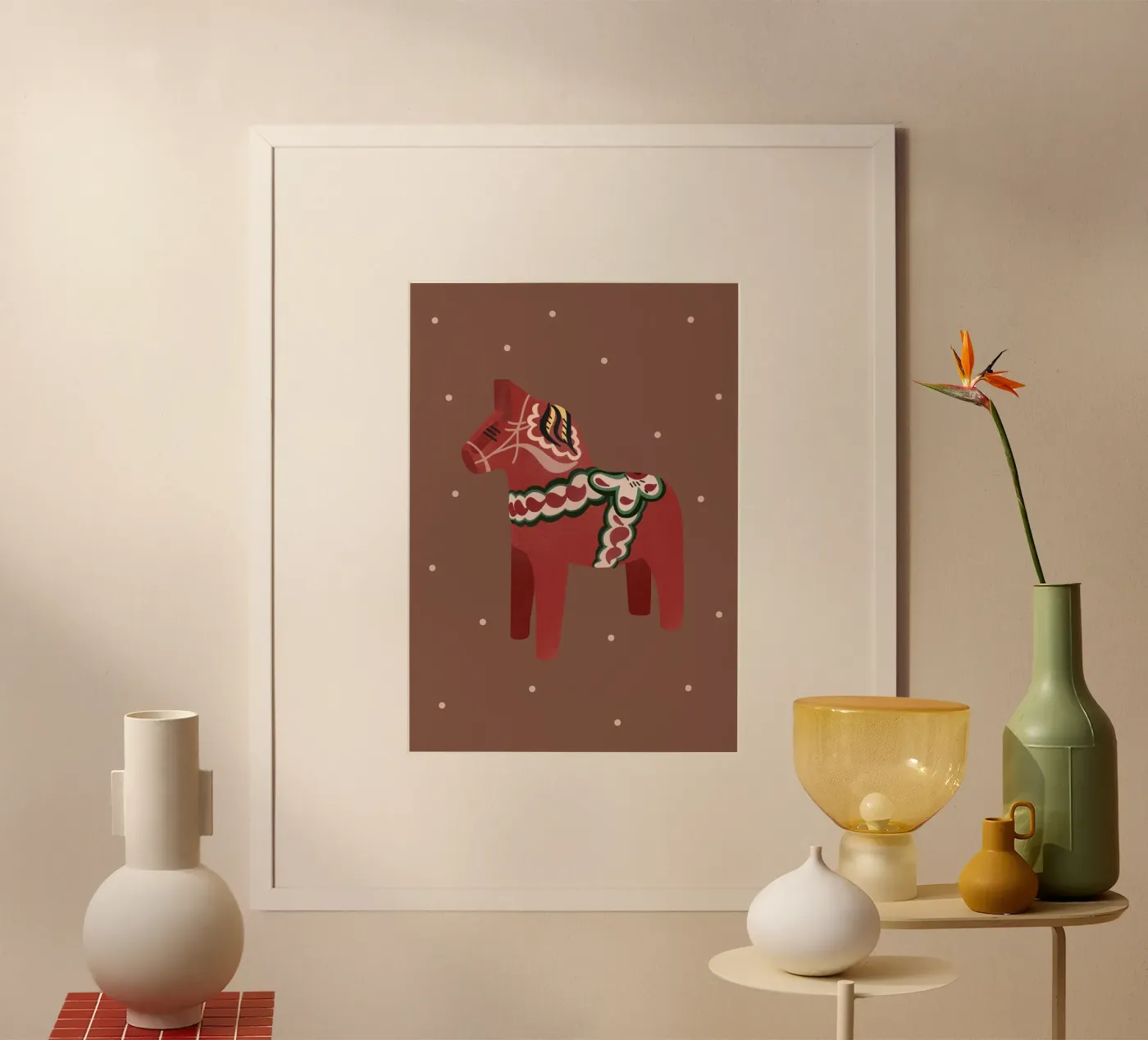 Dalapferd Rood poster van tildaandtheo