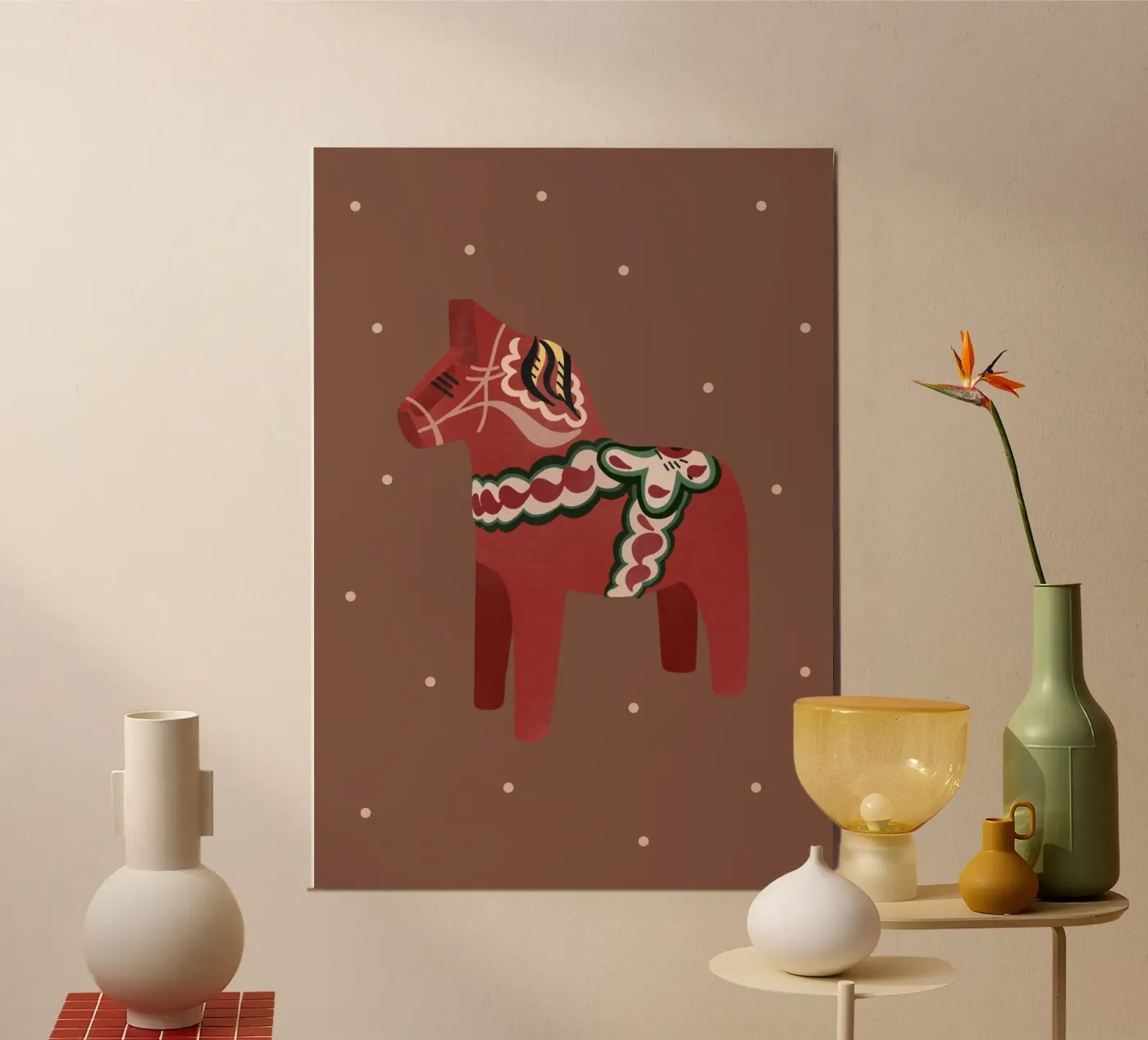 Dalapferd Rood poster van tildaandtheo