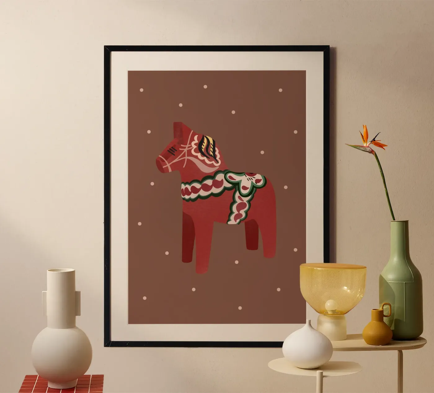 Dalapferd Rood poster van tildaandtheo
