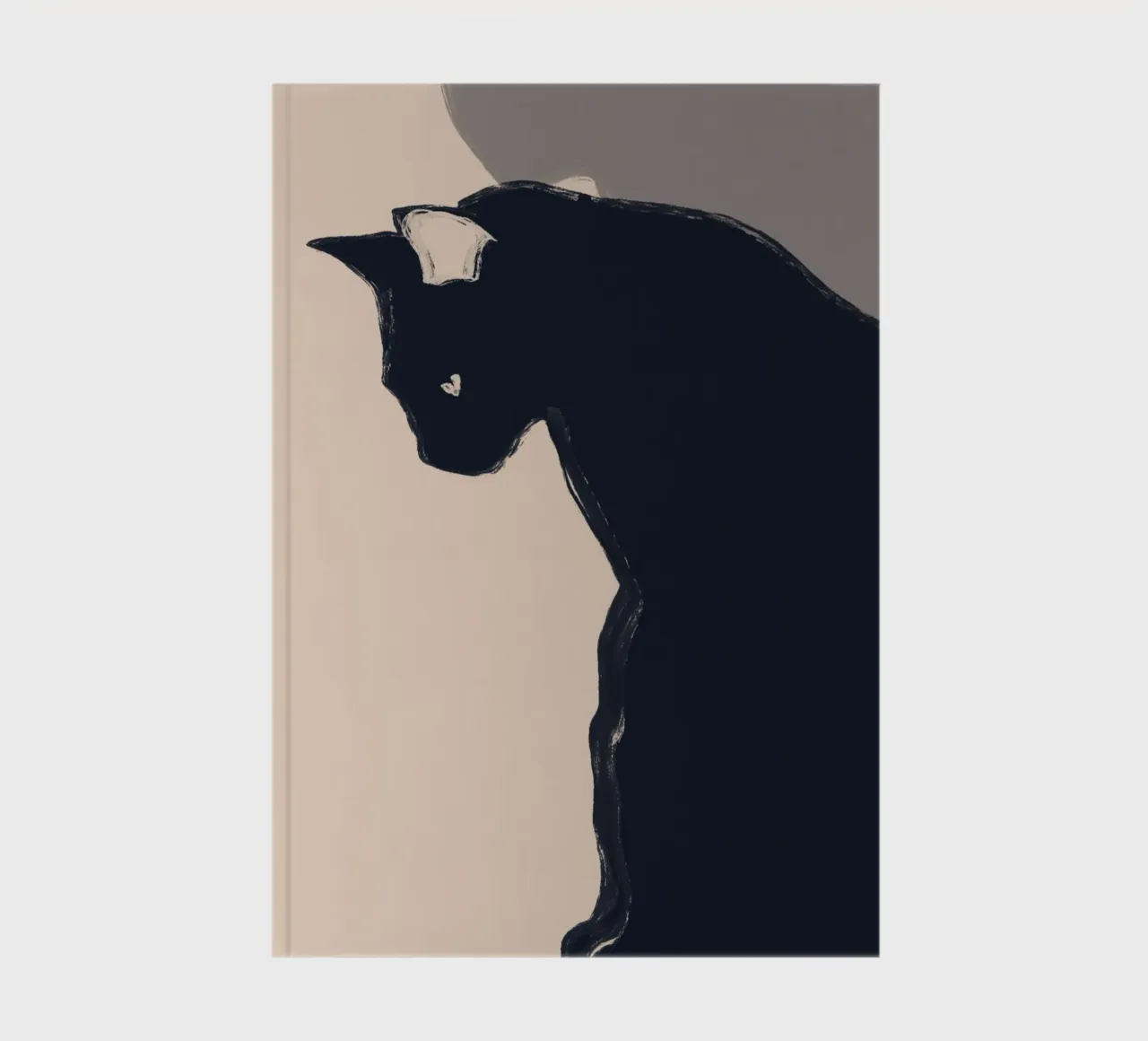 Minimal Abstract Art Black Cat notebook by ThingDesign