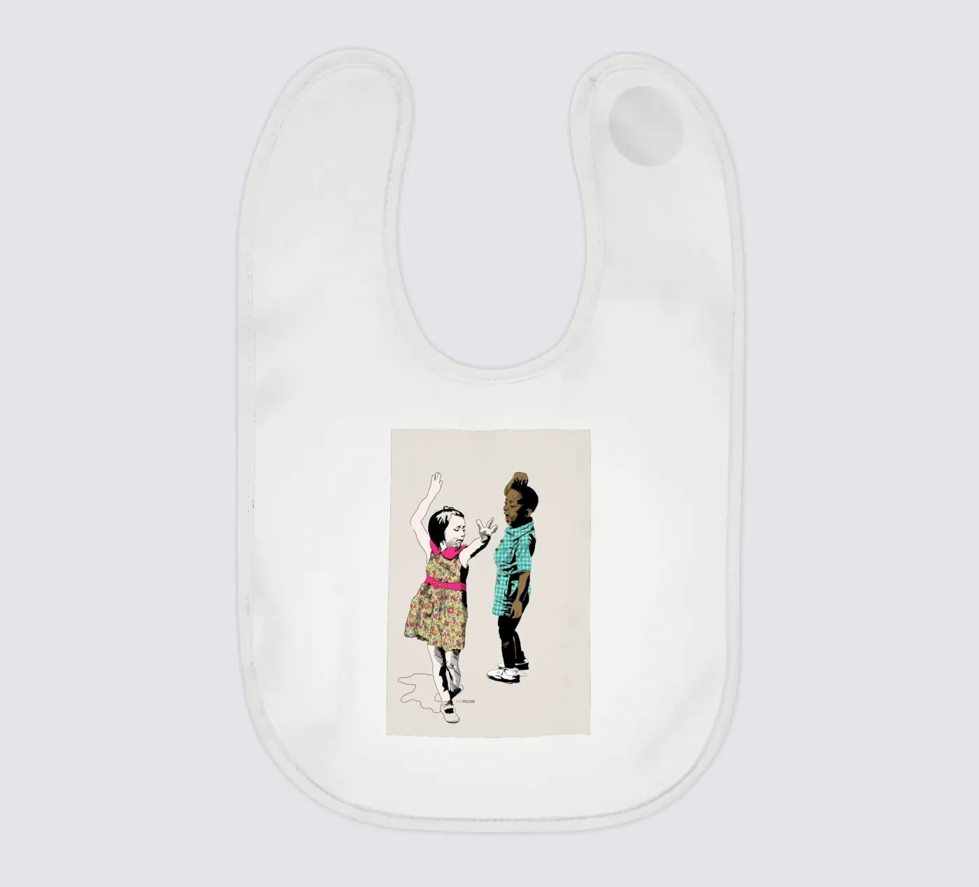 Dancing Kid baby bib by La Belette Rose