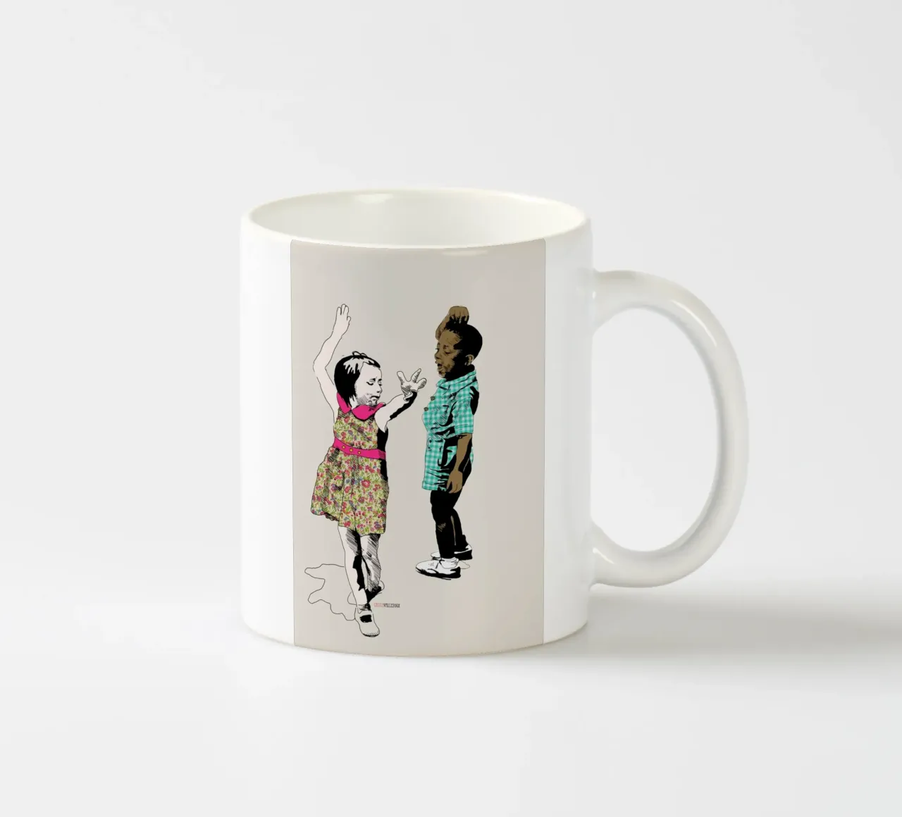 Dancing Kid ceramic mug by La Belette Rose
