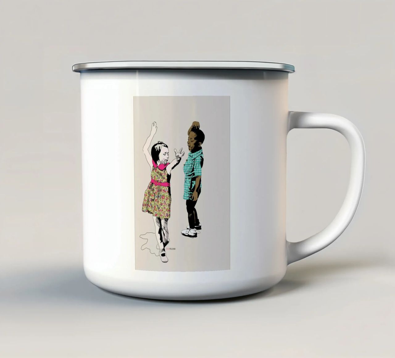 Dancing Kid tazza in smalto da La Belette Rose