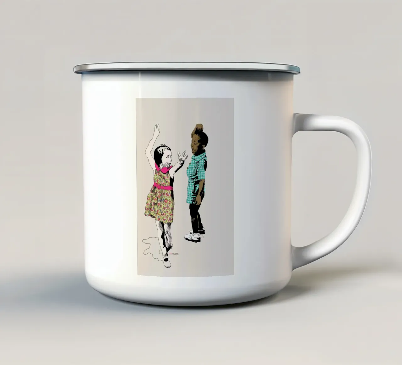 Dancing Kid tazza in smalto da La Belette Rose
