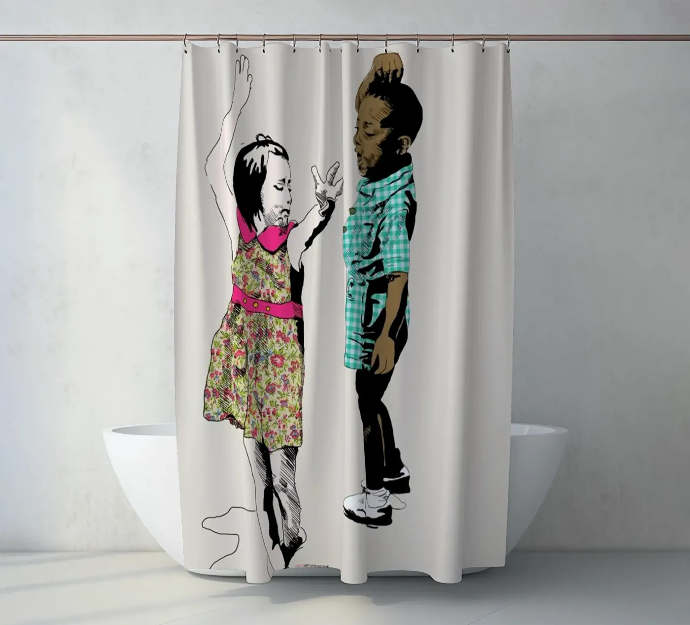 Dancing Kid Duschvorhang von La Belette Rose