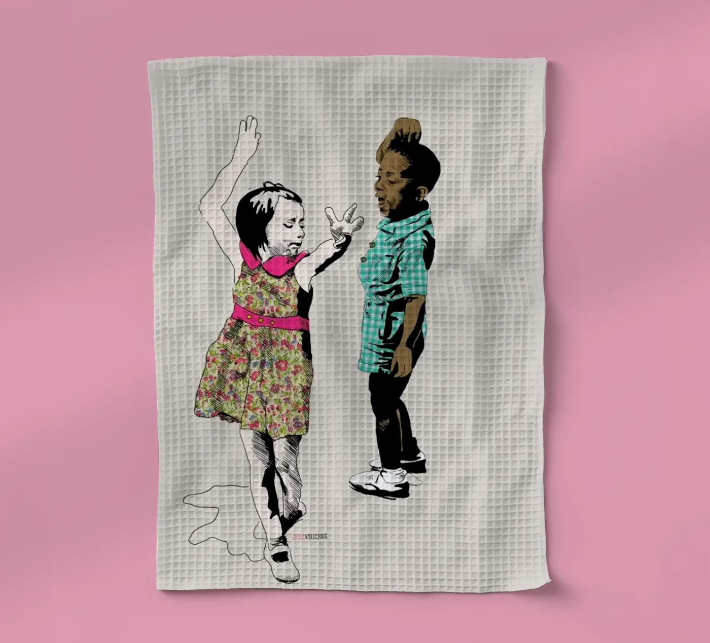 Dancing Kid torchon de La Belette Rose