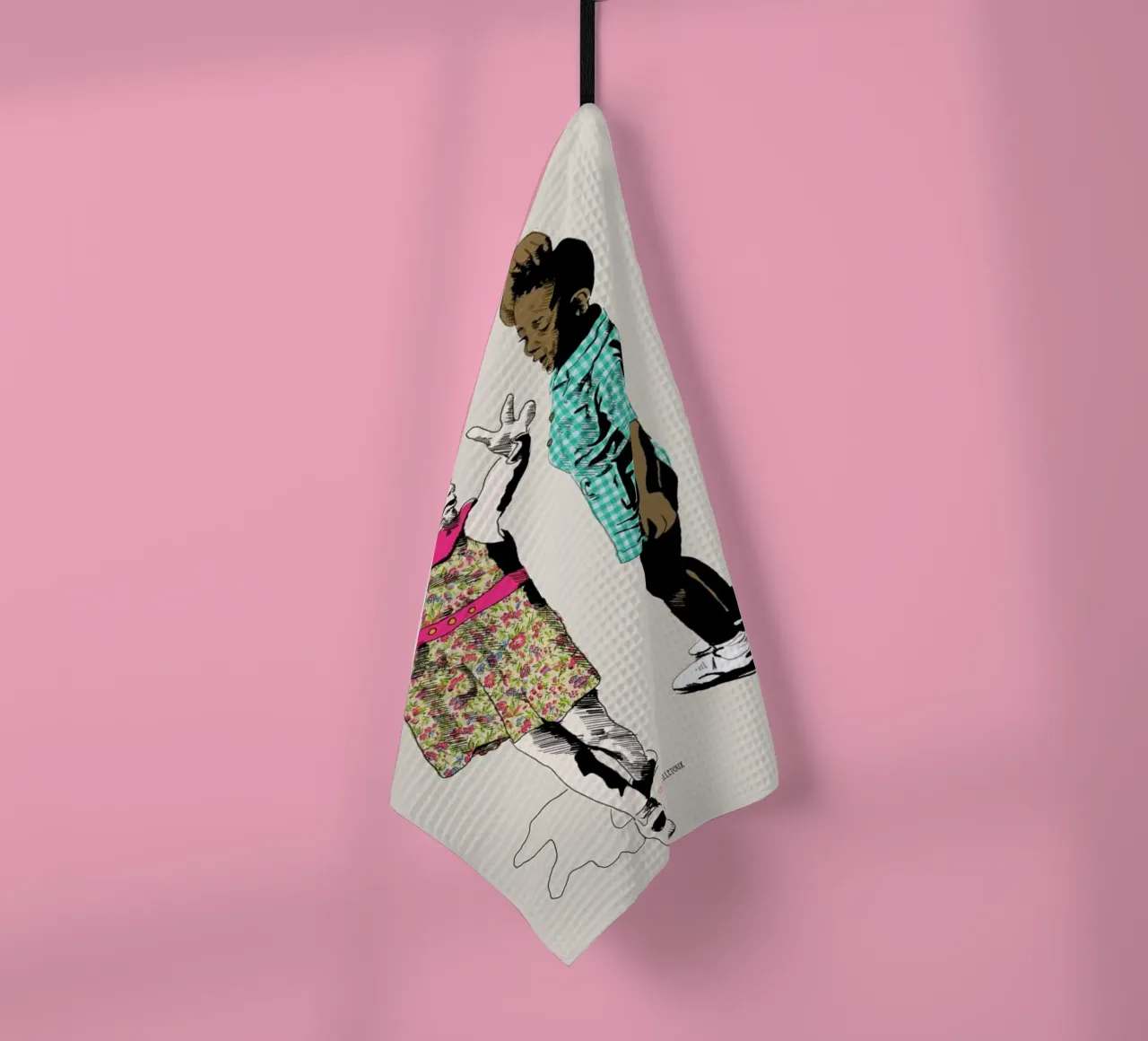 Dancing Kid torchon de La Belette Rose