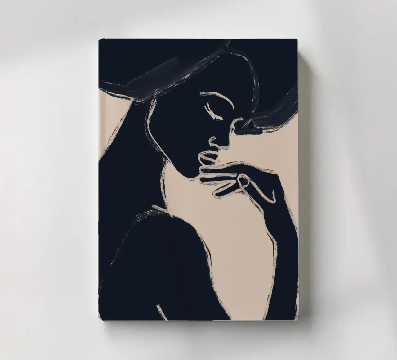 Minimal Abstract Art Woman Portrait notebook by ThingDesign