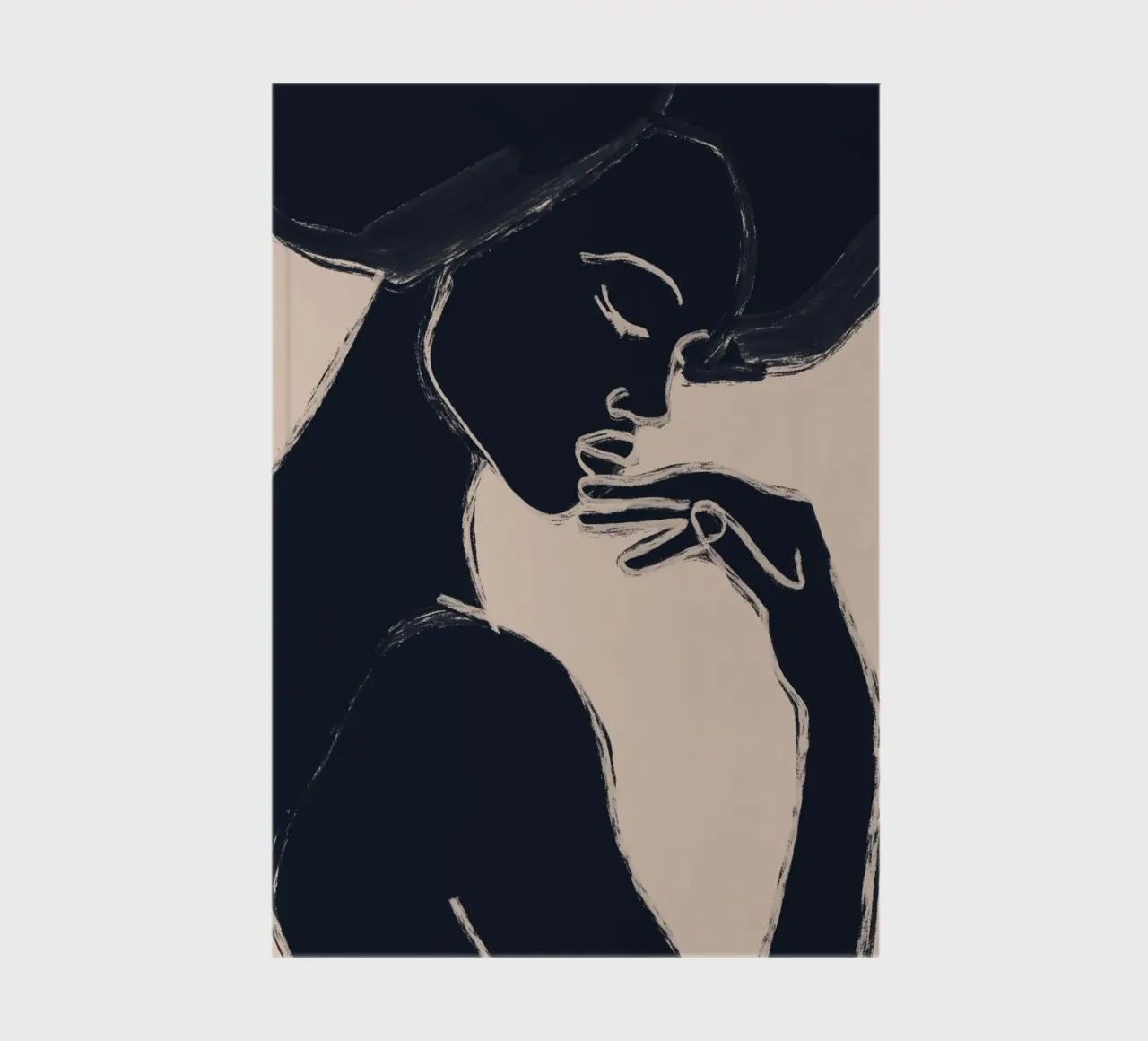 Minimal Abstract Art Woman Portrait notebook by ThingDesign
