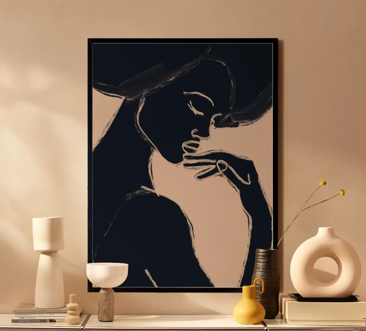 Minimale abstrakte Kunst Frau Porträt Poster von ThingDesign