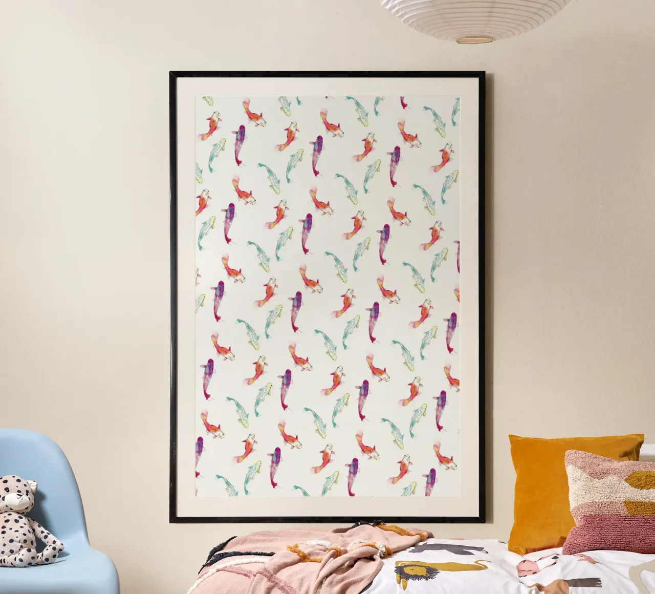 Fishes poster con telaio in alluminio da La Belette Rose
