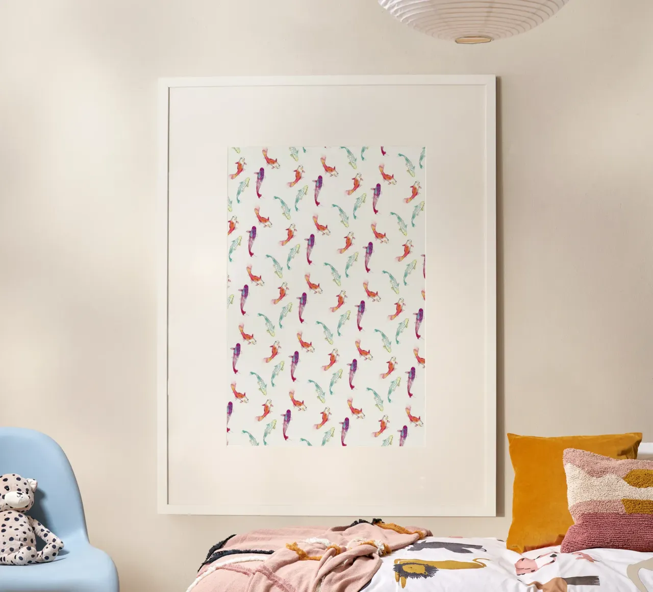 Fishes poster con telaio in alluminio da La Belette Rose