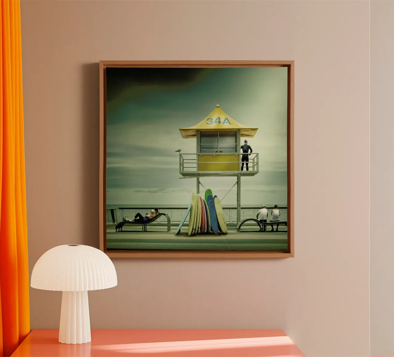 The life guard - Adrian Donoghue tela con Cornice a cassetta da Pictufy