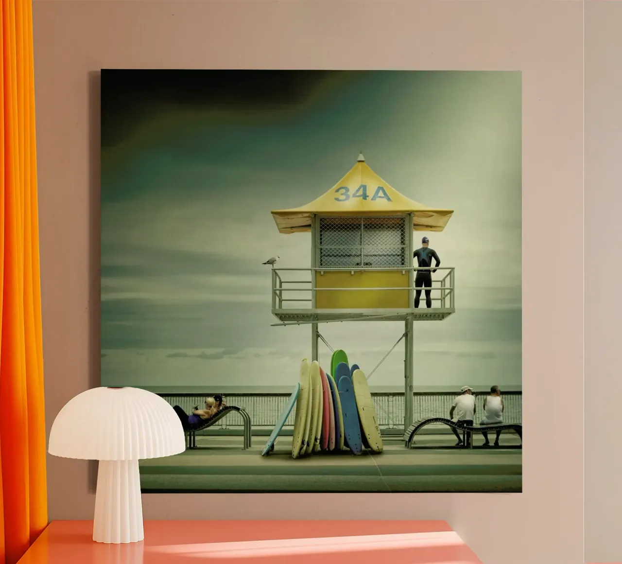 The life guard - Adrian Donoghue tela con Cornice a cassetta da Pictufy