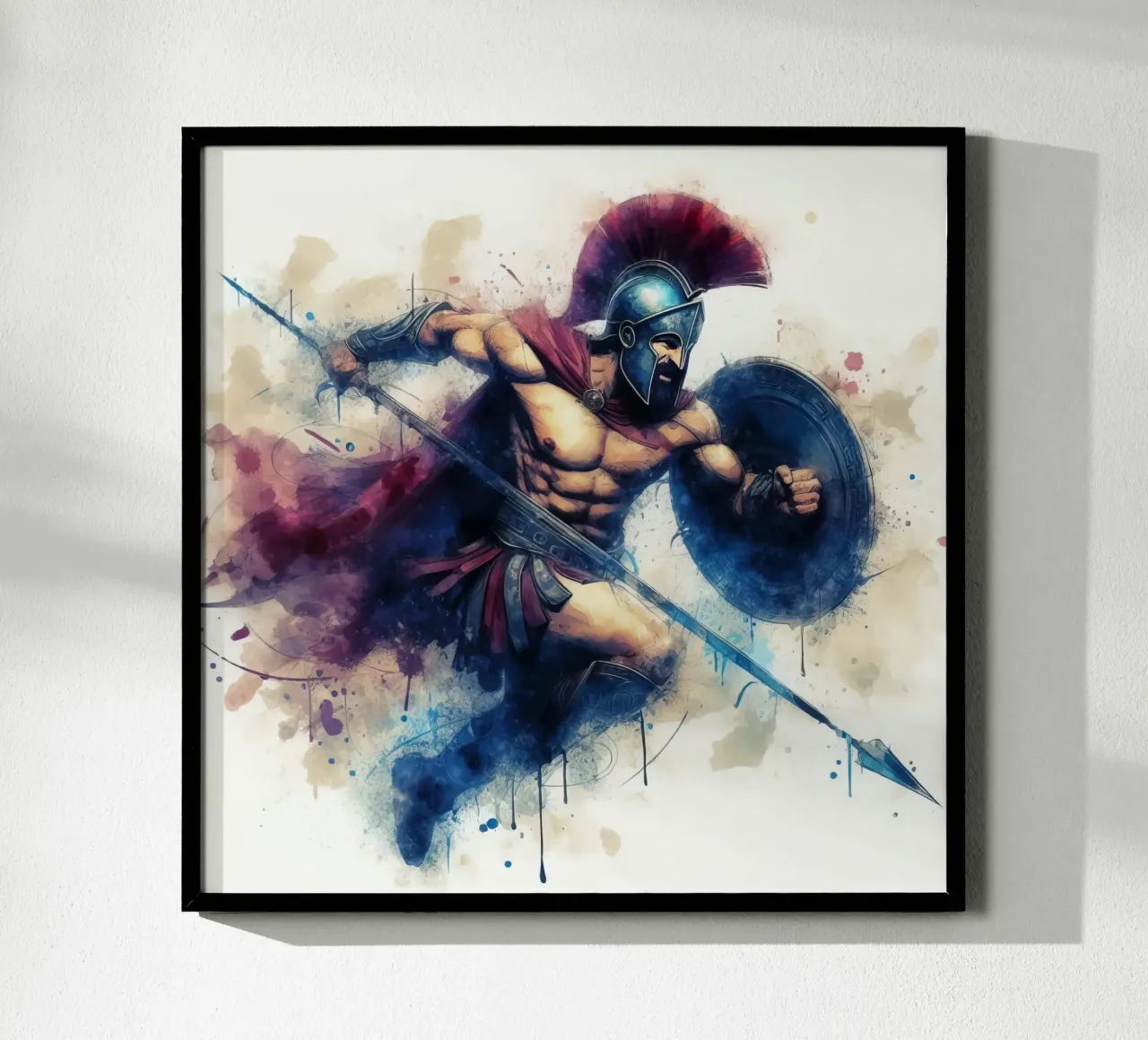 Spartan Greek warrior in watercolor hahnemühle by 🎁 ARTVI-SHOP