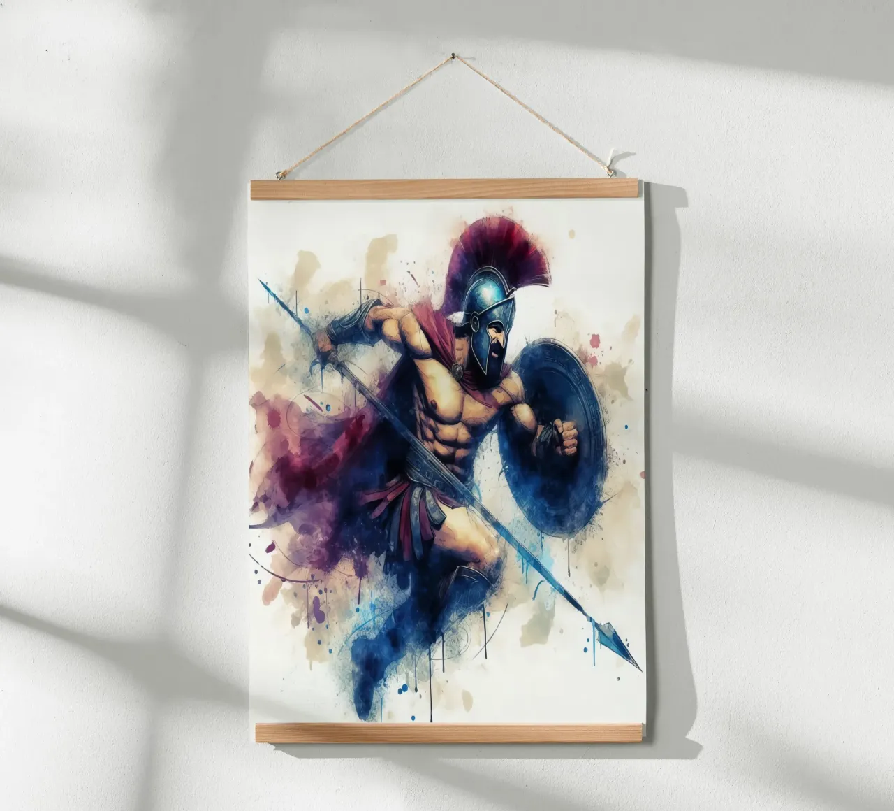 Spartan Greek warrior in watercolor hahnemühle by 🎁 ARTVI-SHOP