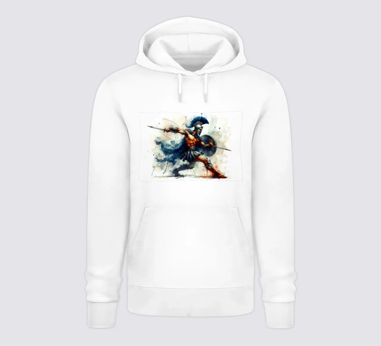 Guerriero greco spartano in acquerello felpa con cappuccio da 🎁 ARTVI-SHOP