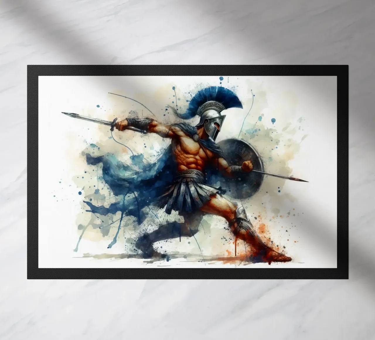 Guerriero greco spartano in acquerello zerbino da 🎁 ARTVI-SHOP