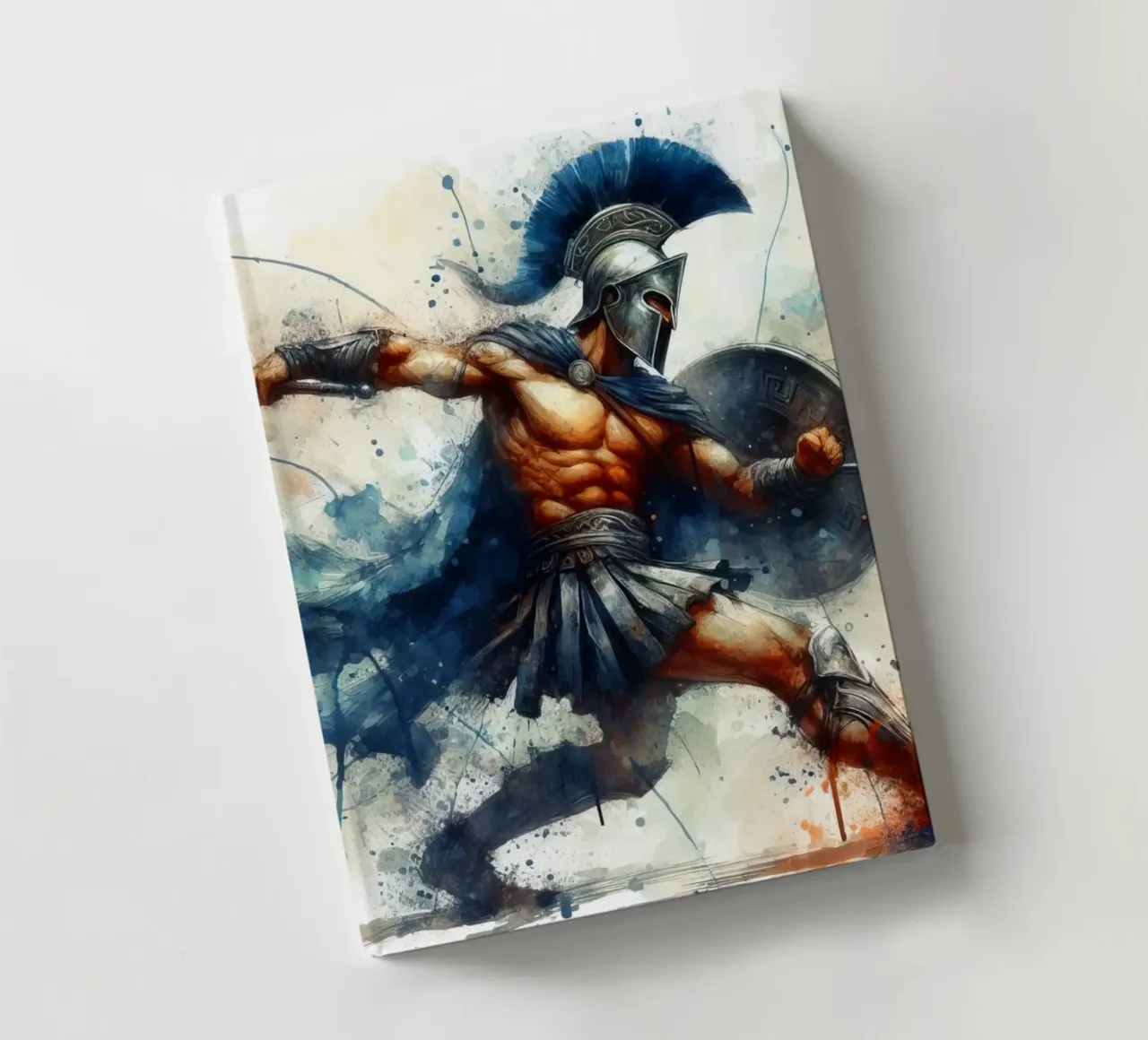 Spartan Greek warrior in watercolor notebook by 🎁 ARTVI-SHOP