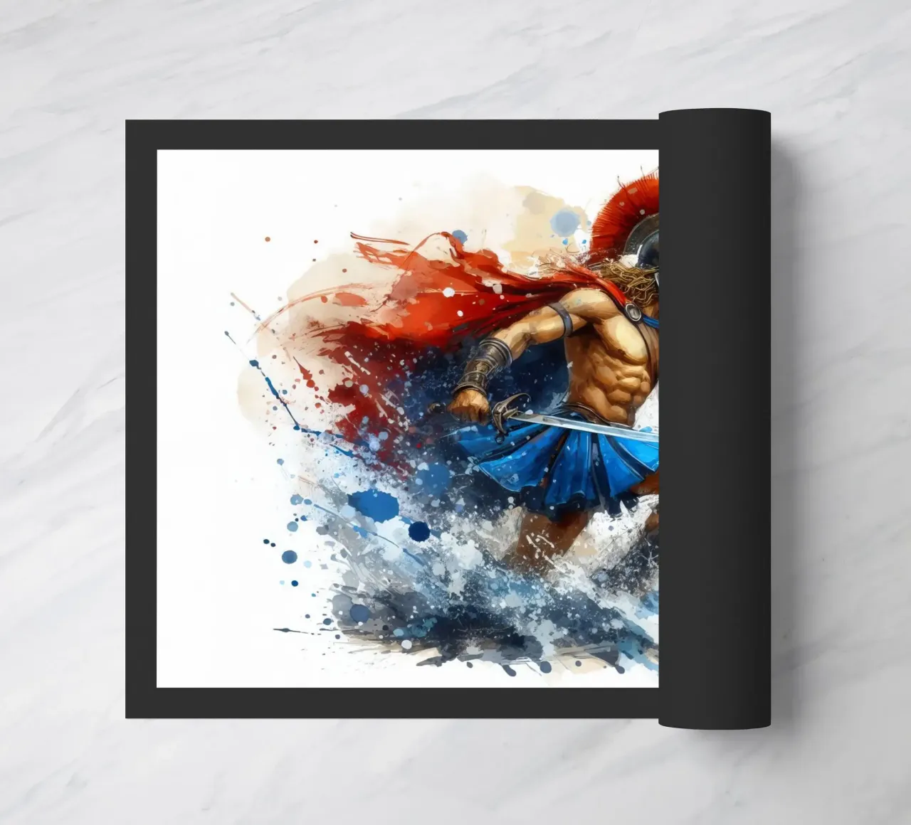 Guerriero greco spartano in acquerello zerbino da 🎁 ARTVI-SHOP