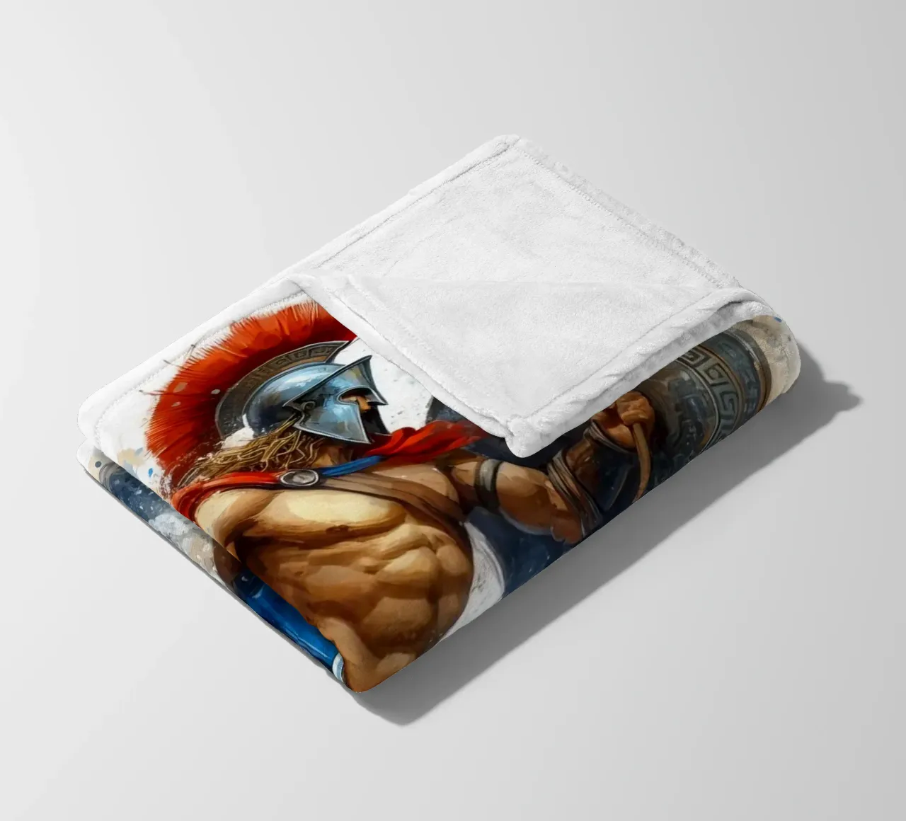 Guerriero greco spartano in acquerello coperta in pile da 🎁 ARTVI-SHOP