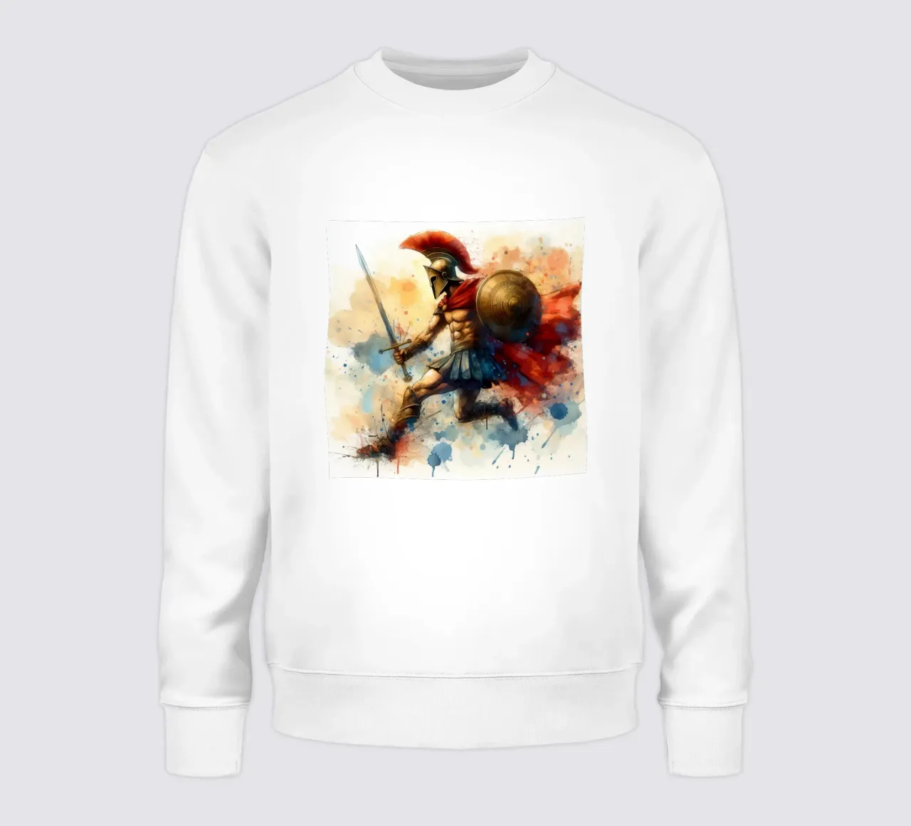 Guerriero greco spartano in acquerello felpa da 🎁 ARTVI-SHOP