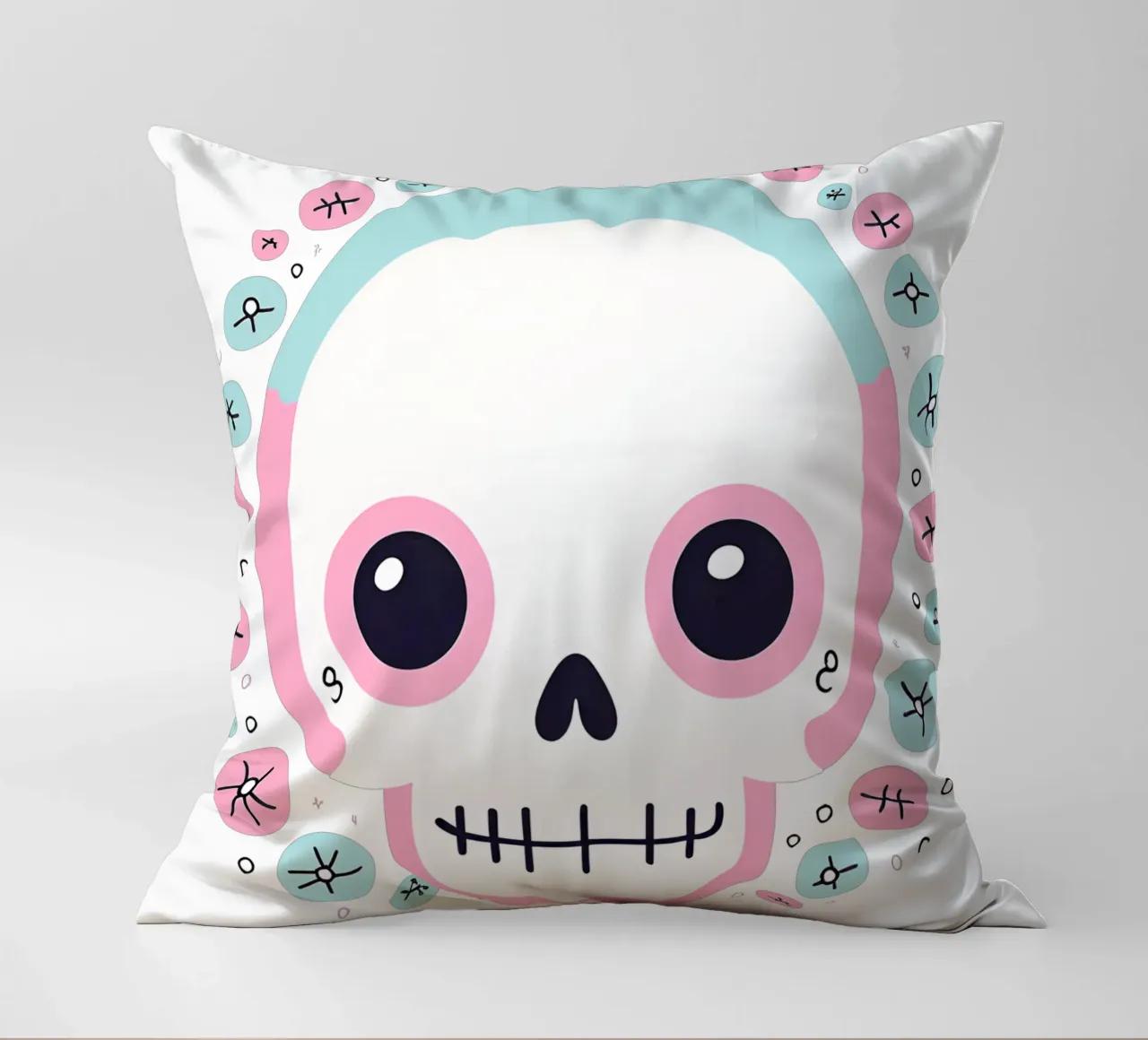 teschio kawaii cuscino da Rezh creations