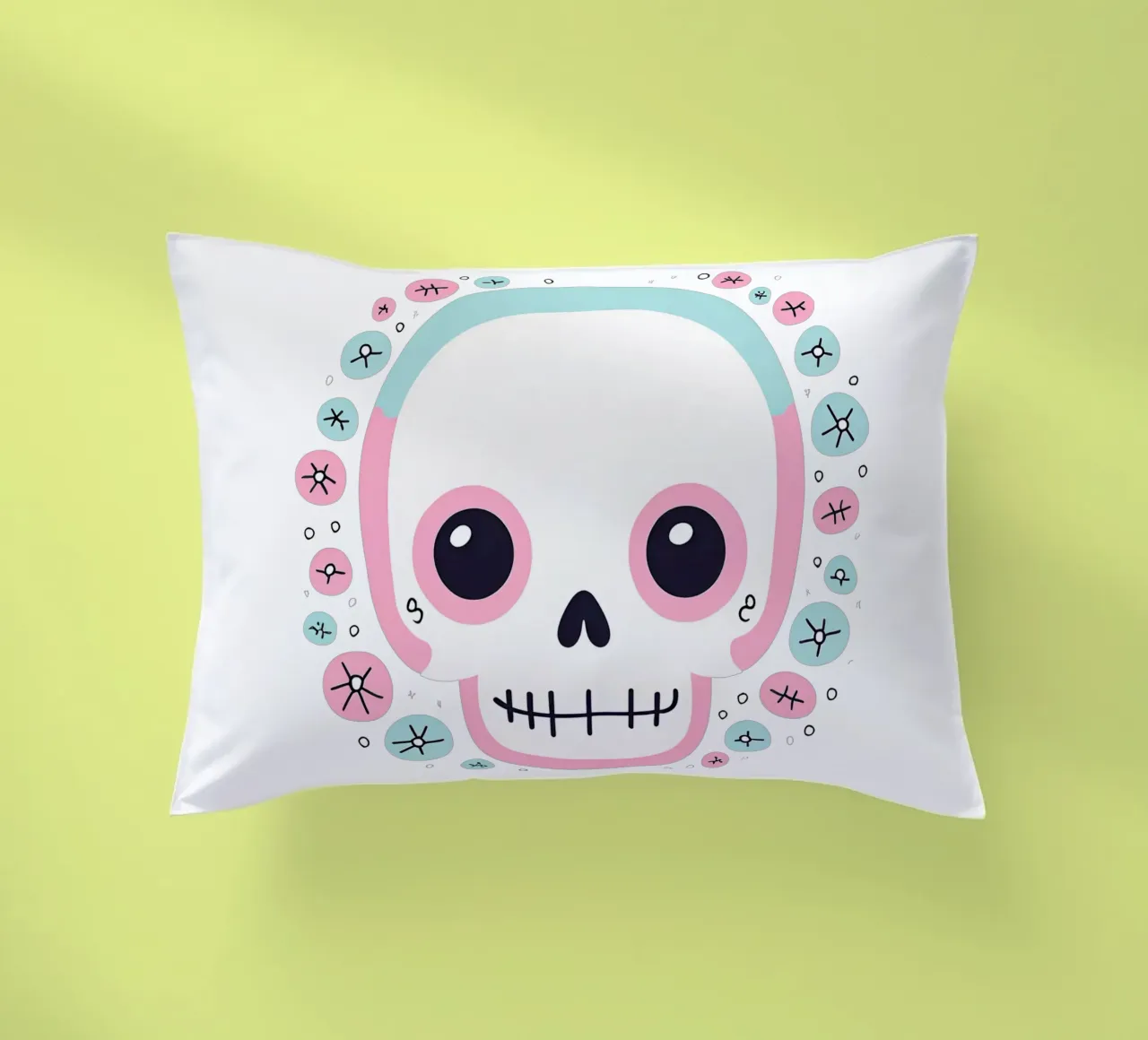 teschio kawaii cuscino da Rezh creations