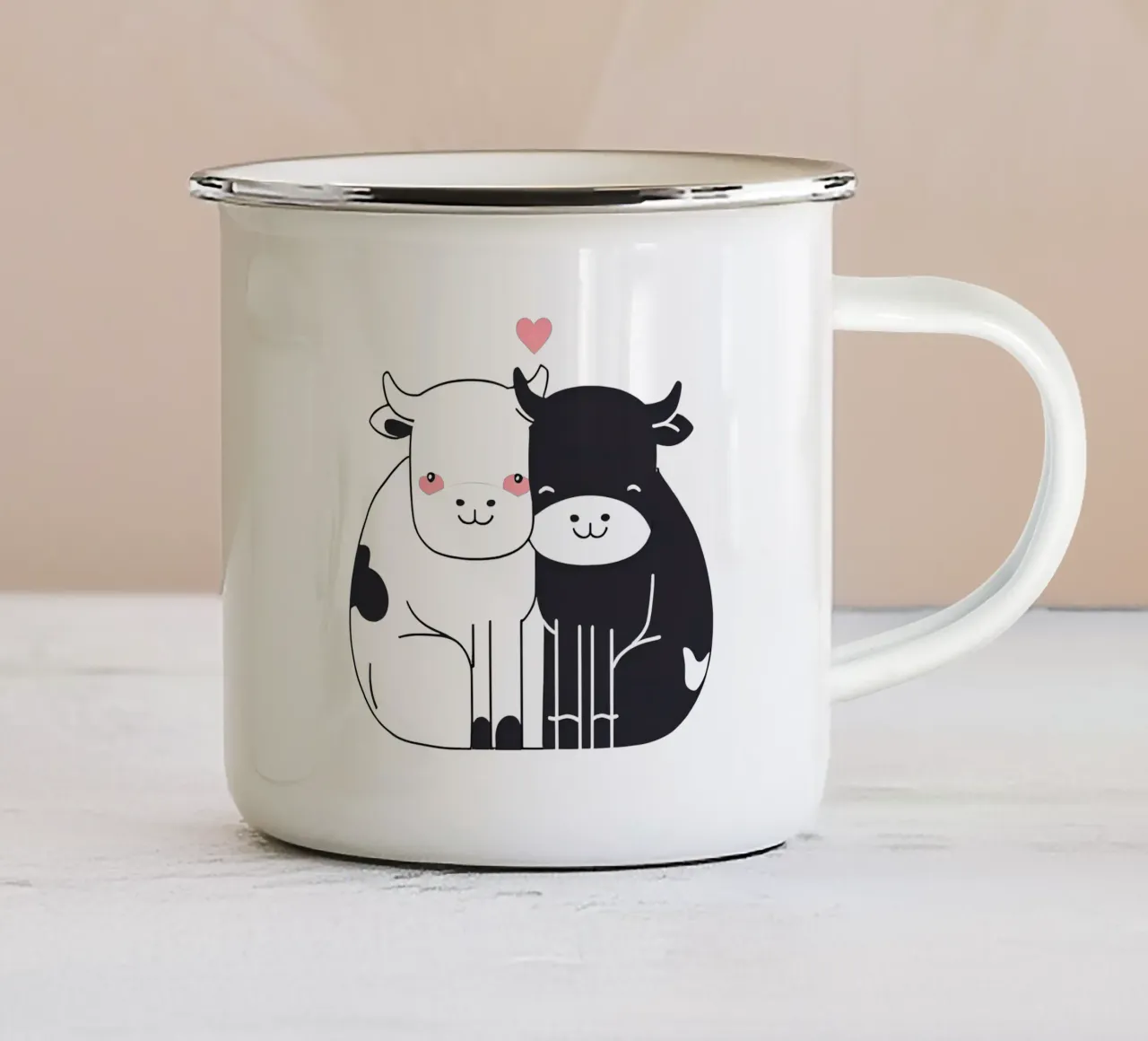 amore duro tazza in smalto da Rezh creations