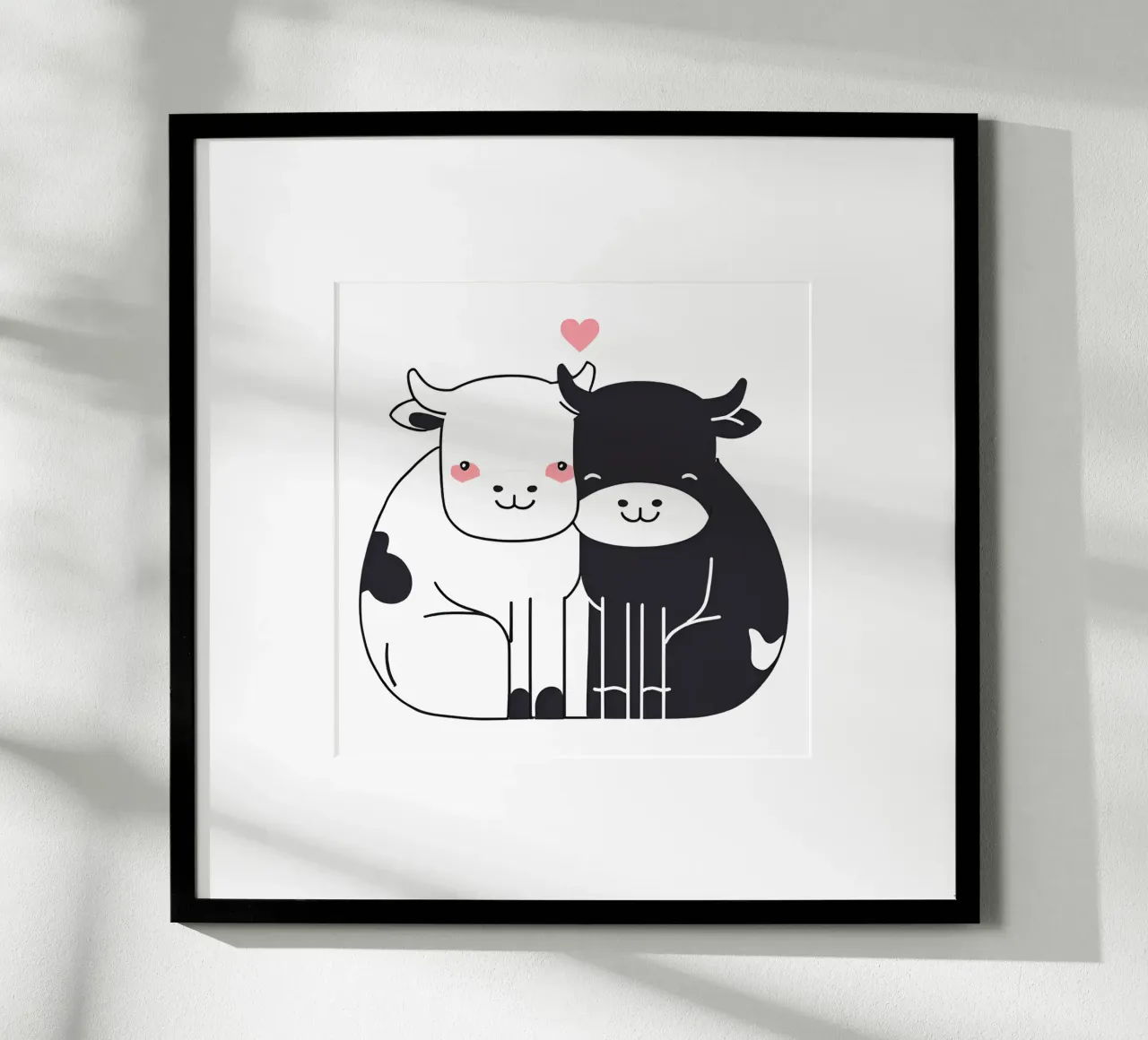 amore duro poster con telaio in legno da Rezh creations