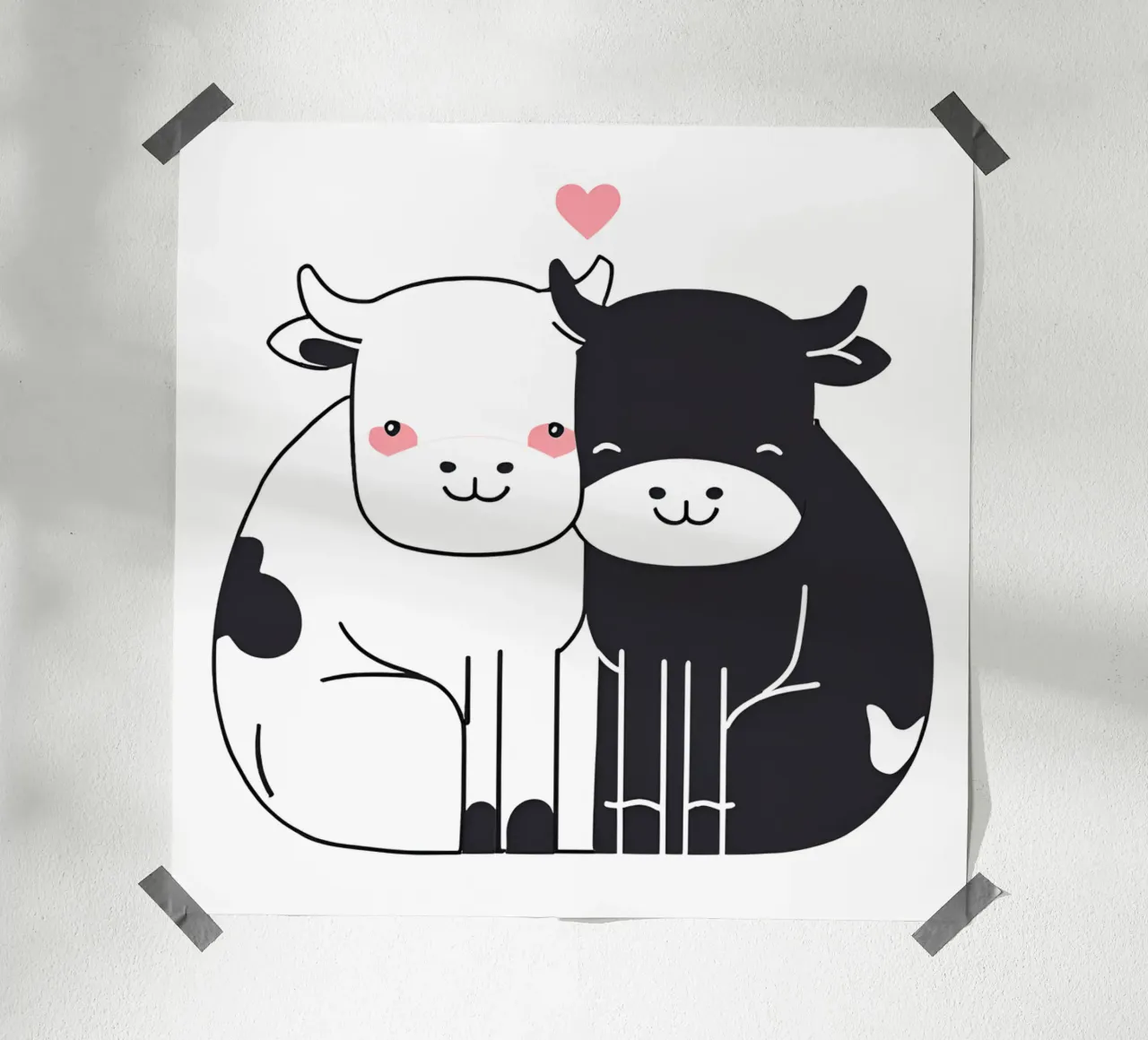 amore duro poster con telaio in legno da Rezh creations
