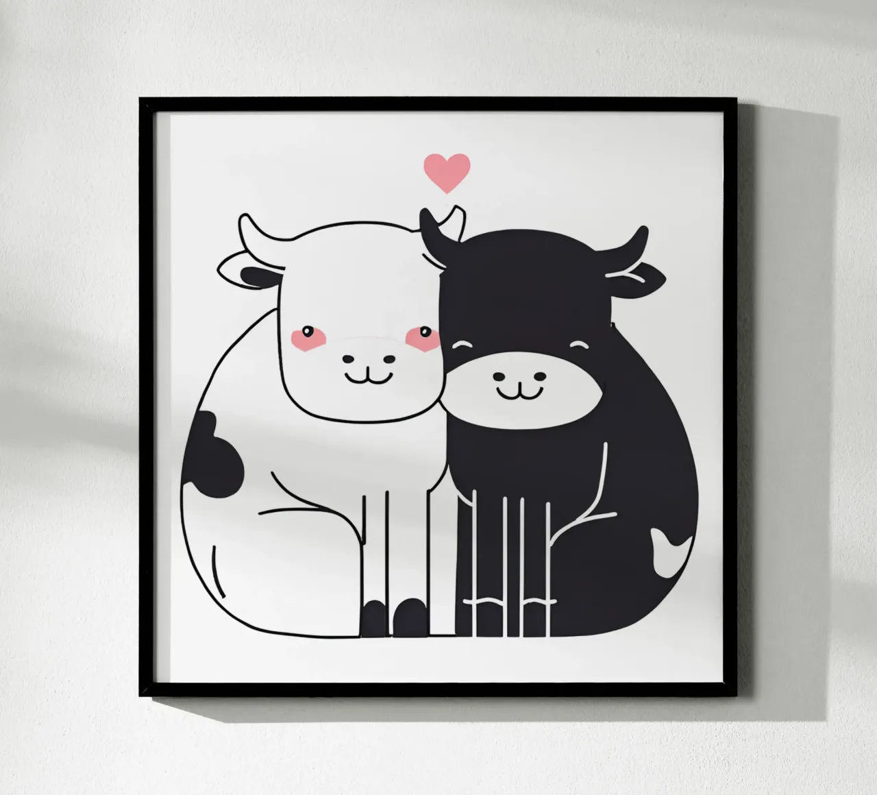 amore duro poster con telaio in legno da Rezh creations