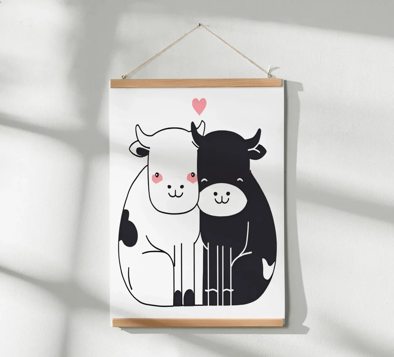 amore duro poster con telaio in legno da Rezh creations