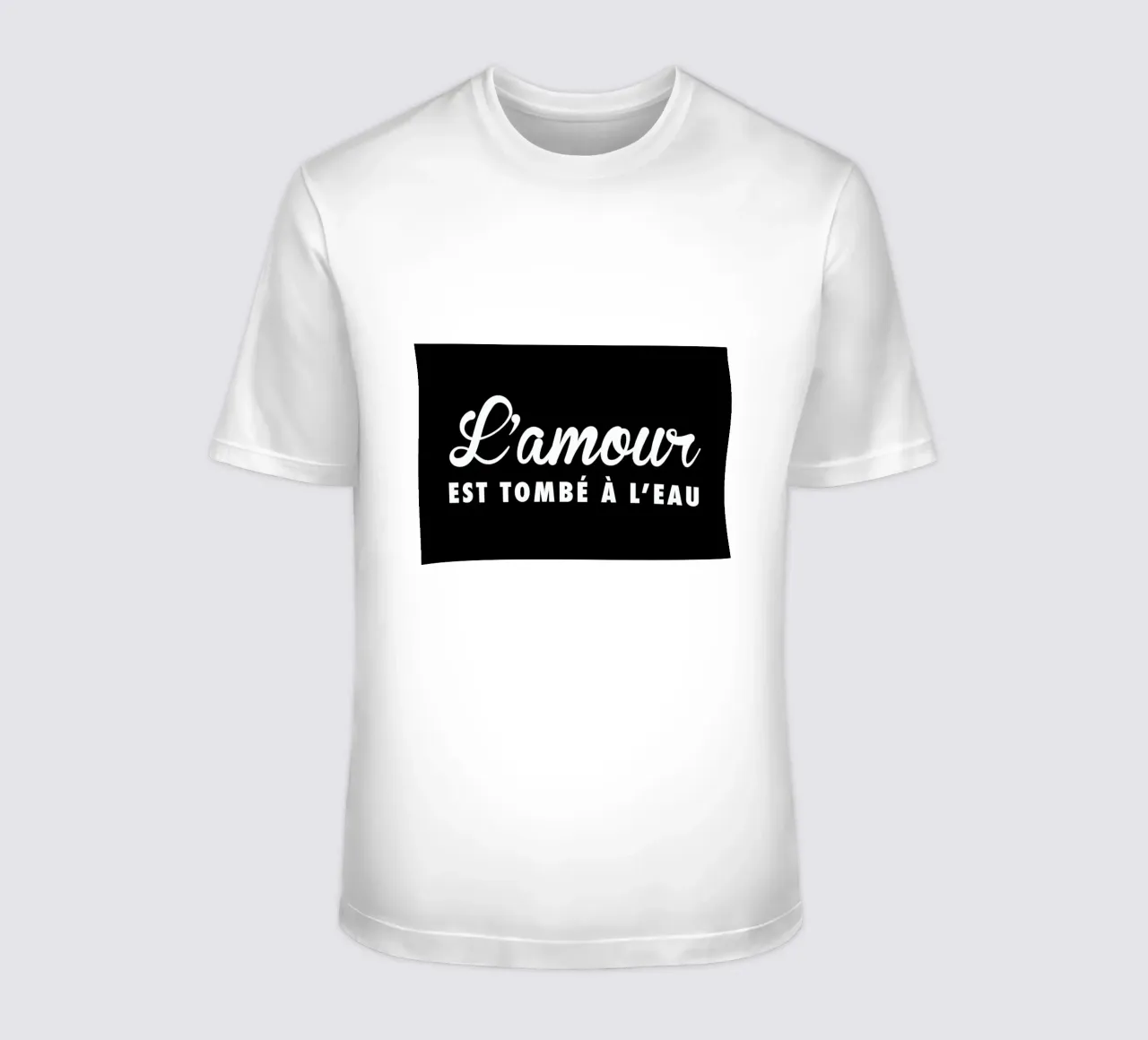 L'amour tombé II white on black t-shirt by FRAICHE