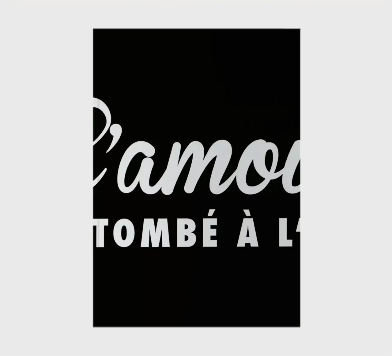 L'amour tombé II white on black notebook by FRAICHE