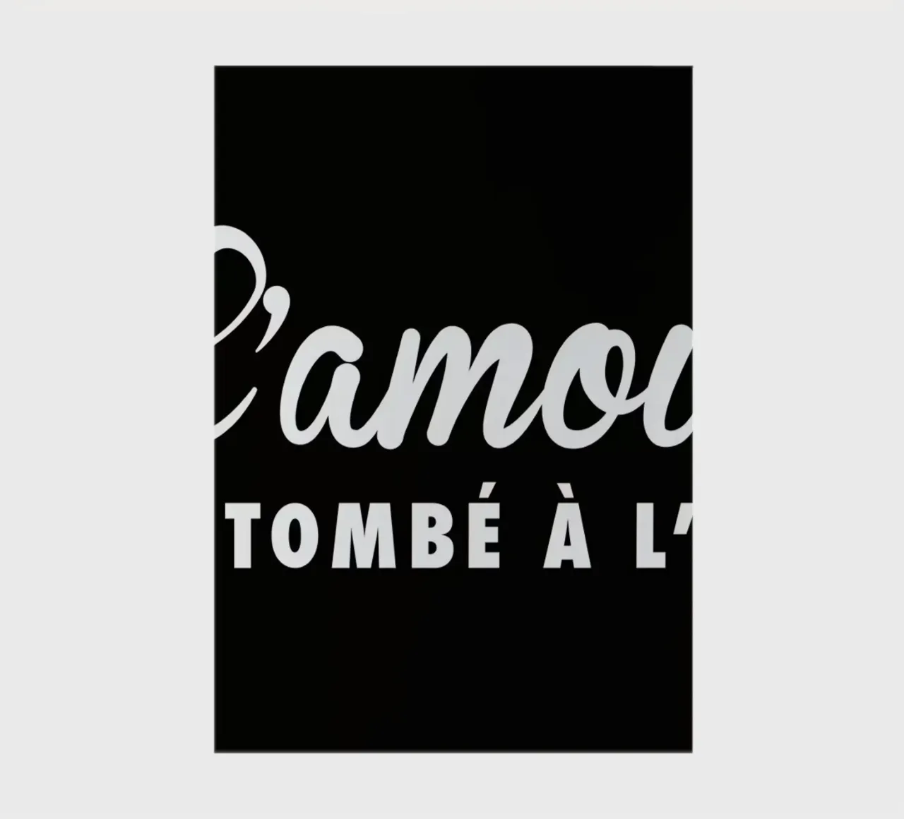 L'amour tombé II white on black notebook by FRAICHE