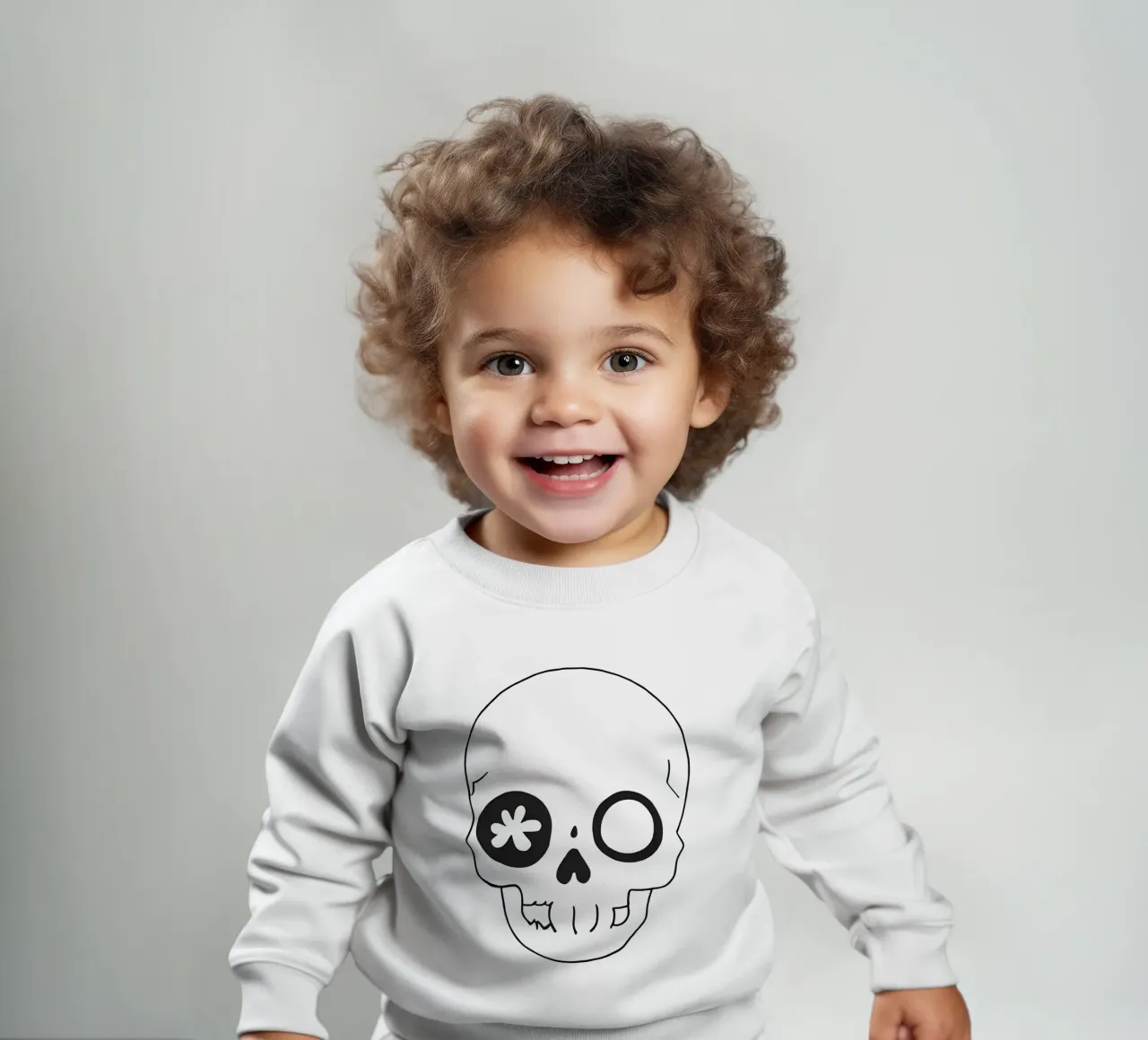 teschio kawaii 2 felpa neonato da Rezh creations
