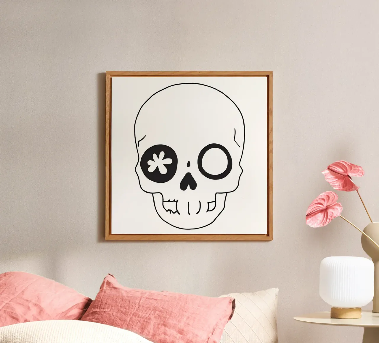 teschio kawaii 2 alluminio dibond da Rezh creations